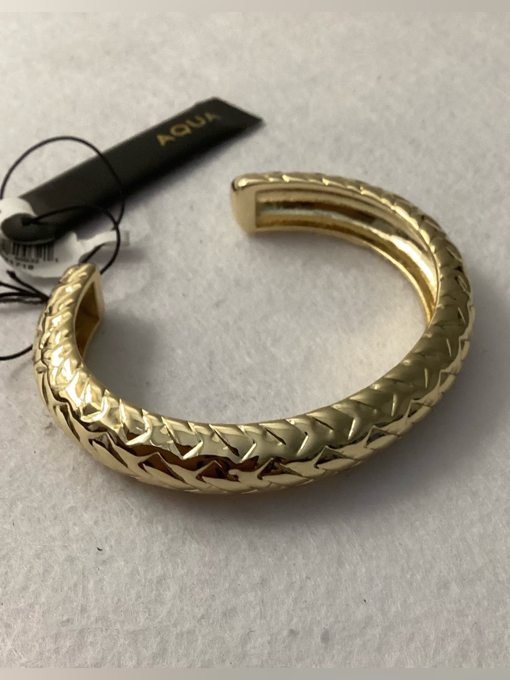 Aqua Gold Braided Cuff Bracelet